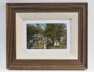 lot 84 image: Framed Vintage Postcard Childrens Playground, Harriet Island, St. Paul, Minn.