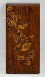 lot 85 image: Etched Wood Songbird Artwork