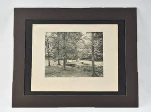 lot 91 image: 1890s Spanglers Spring, Gettysburg Matted Antique Photogravure
