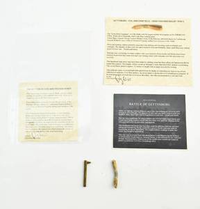 lot 92 image: 2 Recovered Gettysburg Relics, Lead Pencil and Friction Primer