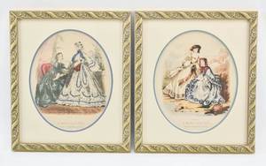 lot 119 image: Two Framed La Mode Illustree Fashion Prints