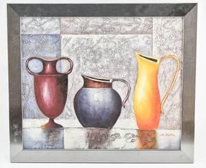 lot 113 image: M. Hilton Giclee on Canvas of Vases