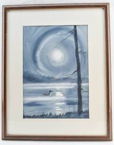 lot 109 image: Dick Green Watercolor Painting of a Loon
