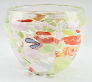 lot 168 image: Murano Style Fused Glass Splatter Bowl