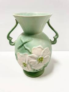 lot 5 image: Antique Weller Arts & Crafts Floral Vase