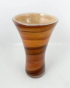 lot 236 image: Art Glass Vase with Swirling Wood-like Design