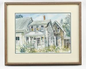 lot 201 image: Judy Wengrovitz Watercolor Painting of Houses