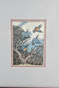 lot 245 image: Framed Painting of Quails in Flight