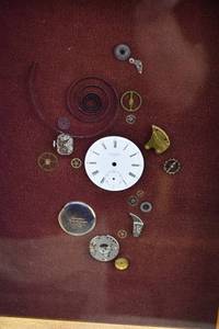 lot 249 image: Framed Disassembled Watch Artwork