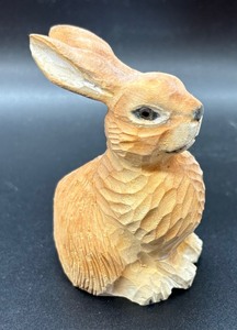 Four Hand Carved Wood Animal Figurines