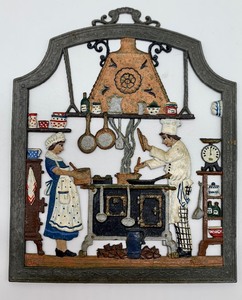 Two William Schweizer Painted Pewter Wall Hangings