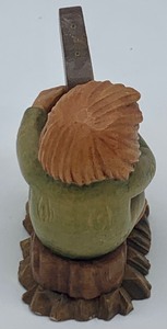 Anri Hand Carved Wooden Troll Little Folk Salvans Harp Player