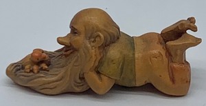 Anri Wooden Hand Carved Troll Little Folks of the Salvans Bird in Beard
