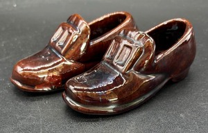 Two Shoe Figurines by Plymouth Pottery
