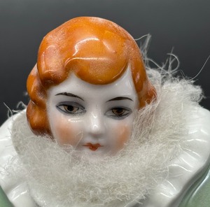Vintage German Art Deco Porcelain Half Doll Powder Puff