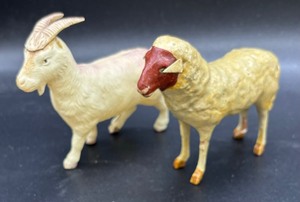 Vintage Goat, Ram and Cow Figurines
