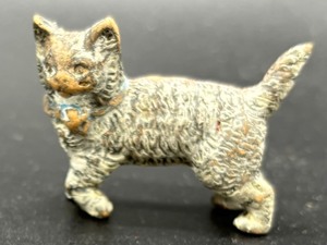 Four Vintage Miniature Cold Painted Cat Figurines