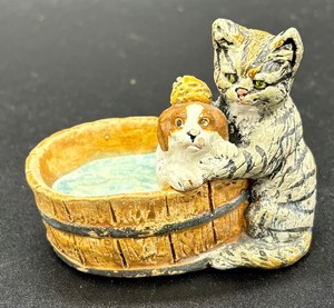 Four Vintage Cold Painted Cat Figurines