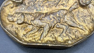 Vintage Bronze Hound Motif Ashtray