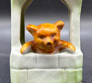 Vintage Bear in a Wishing Well Figurine