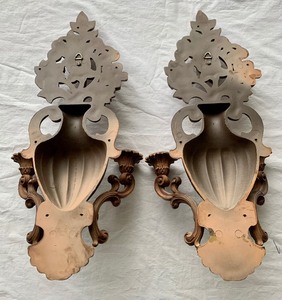 Vintage Pair of Plastic Wall Hanging Candle Holders