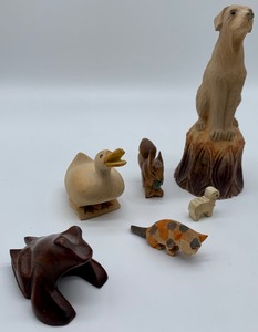 Adorable Wood Carved Animal Collection 10 Pieces Included
