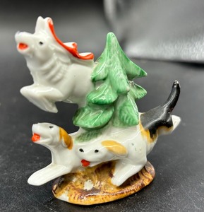 Vintage Deer with Dogs Figurine