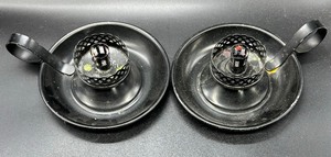 Two Metal Candle Holders