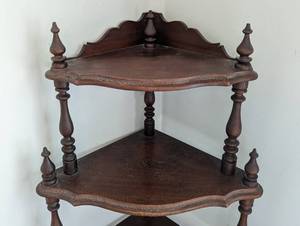 Vintage Tiered Mahogany Corner Display Shelf