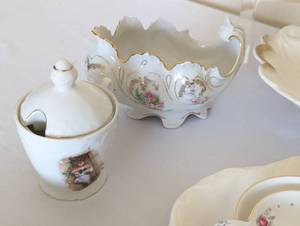 Assorted Vintage Painted Porcelain Dishes