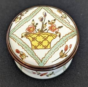 Halcyon Days Floral Enamel Trinket Box