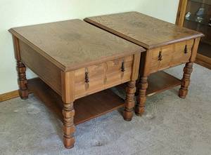 Pair of Oak Side Tables