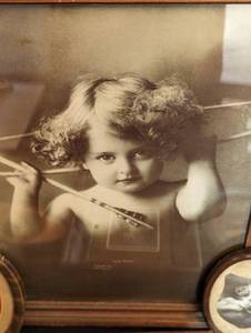 Collection of Adorable Framed Vintage Cherub Portraits