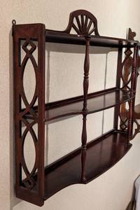 Pair of Vintage Hanging Wood Wall Shelves