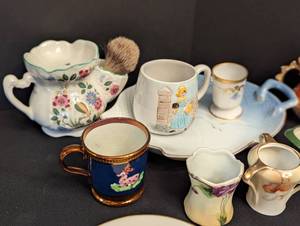 Large Variety of Vintage Painted Porcelain Dishes