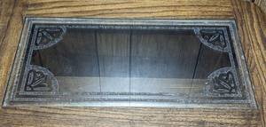 Glass Topped Wood Side Table