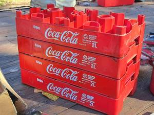 lot 628 image: Lot of (4) Vintage Coca-Cola Plastic Bottle Carriers