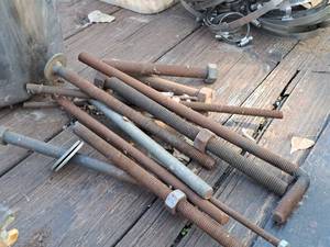 lot 632 image: Lot of  Assorted Hardware, Threaded Rods, Bolts