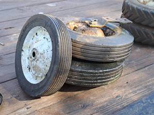 lot 634 image: Lot of (3) (2) 12, (1) 10 Assorted Utility Wheels