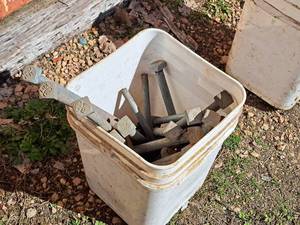 lot 697 image: Lot of (1 Bucket) Bolts, Misc. Hardware