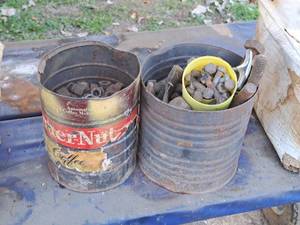 lot 734 image: Lot of (2 Cans) Assorted Nuts and Bolts