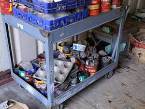 lot 745 image: Metal Utility Cart 2-tier