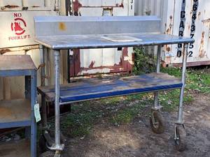 lot 760 image: Metal Rolling Metal Table