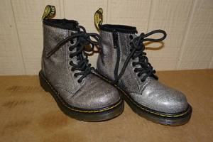 lot 360 image: Dr. Martens Silver Glitter Boots -Kids Size 12