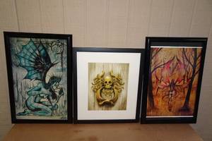 lot 374 image: Fantasy Gothic Themed Framed Art
