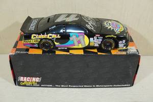 lot 48 image: Signed Action Brett Bodine 1997 Thunderbird 124 Scale Die-Cast Stock Car Bank