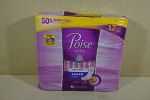 lot 128 image: 45 Pack of Poise Long Length Pads