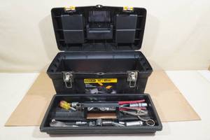 lot 183 image: Stanley 19 Toolbox with Assorted Tools