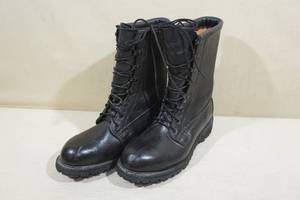 lot 239 image: Military Steel Toe Black Leather Boots -Size 10.5