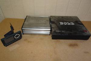 lot 306 image: 2 Car Amps and Satellite Reciever